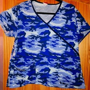 Camouflage Scrub Top